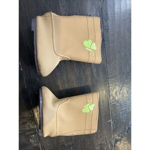 American Girl My True Spirit Brown Boots with Green Butterfly For 18" Doll.